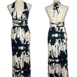 ALICE + OLIVIA Silk Halter Maxi Dress